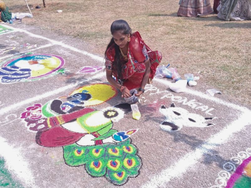 rangoli competition at anurag pharmacy college