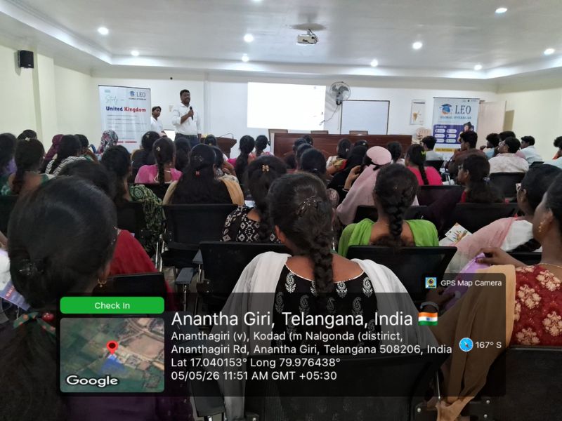 awareness program on study abroad opportunities by leo global overseas at anrp college