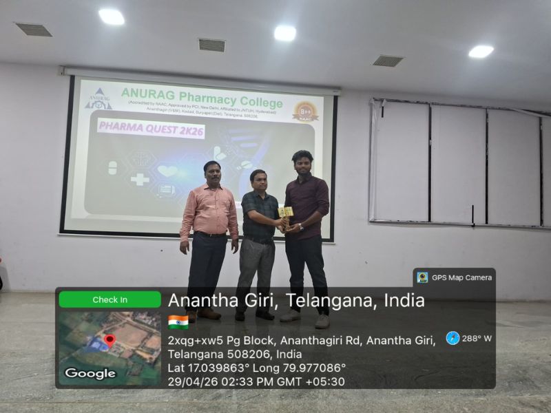 pharma quest 2026 – formulation and evaluation challenge at anurag pharmacy college 2026