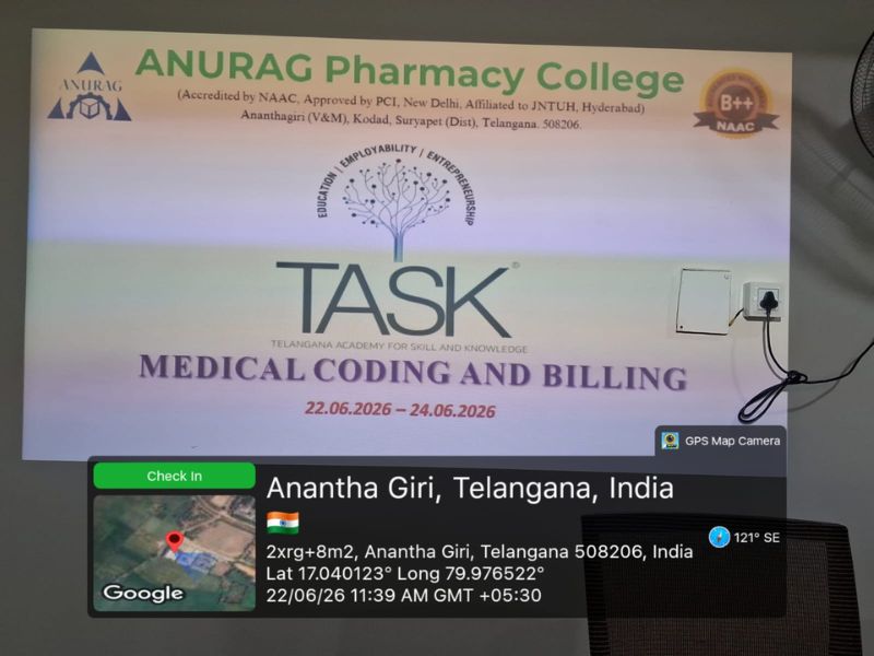3 day seminar & training program on medical coding & billing @ anurag pharmacy college 2026